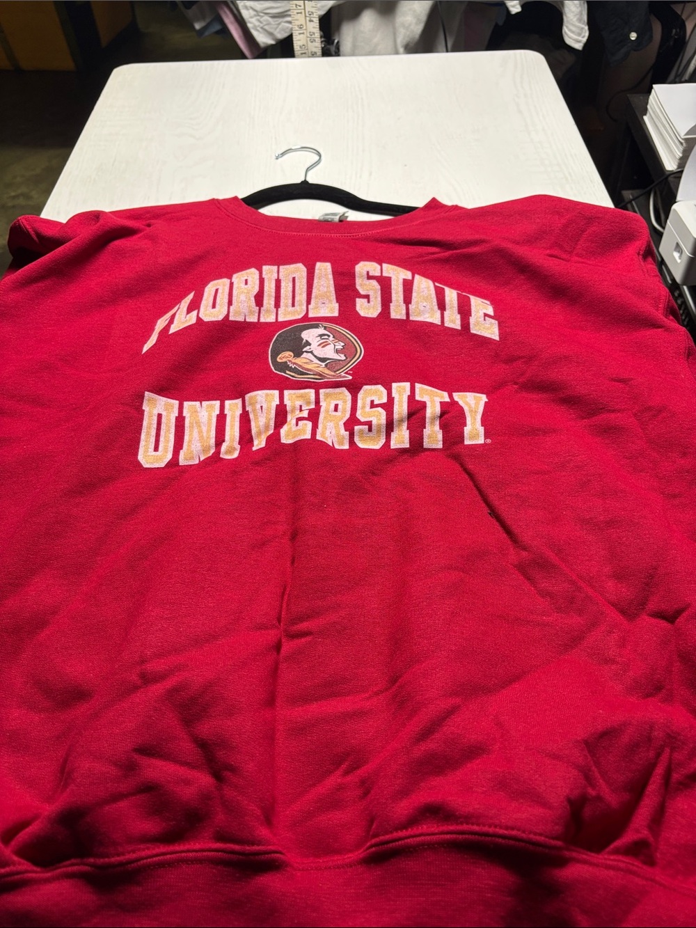 Gildan Red Collegiate Logo Crewneck Sweatshirt